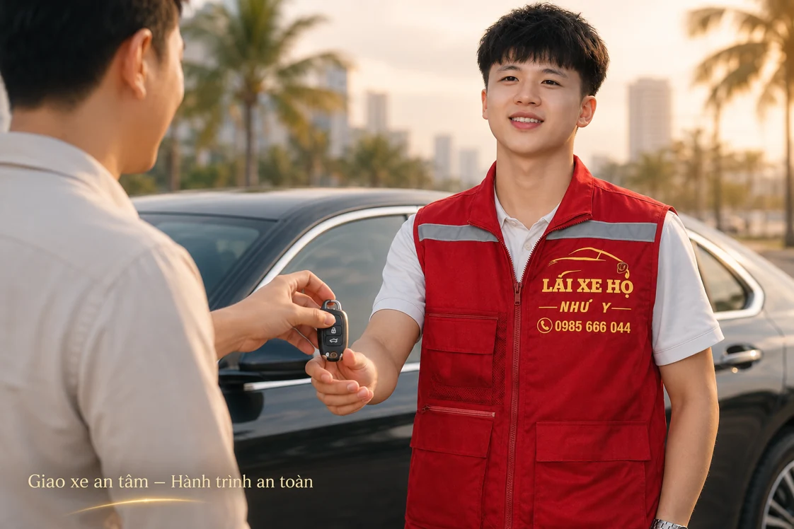 Minh họa khách trao chìa khóa xe cho tài xế