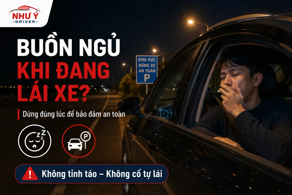Minh họa người lái xe mệt và buồn ngủ