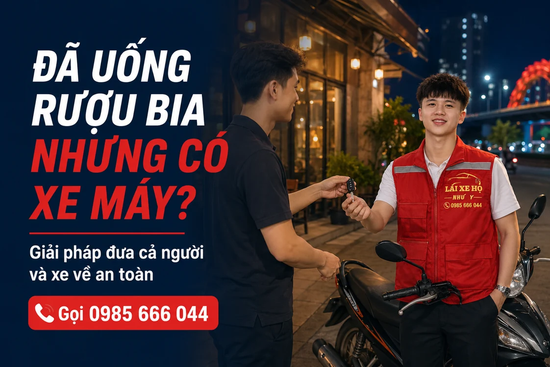 Minh họa khách có xe máy cần người lái thay sau tiệc