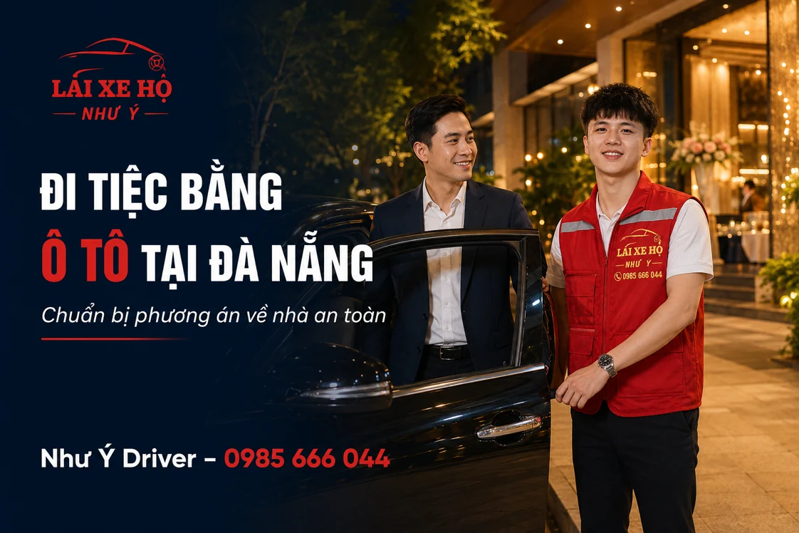 Minh họa khách đi tiệc bằng ô tô và trao đổi người lái thay