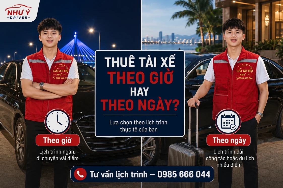 Minh họa hai cách thuê tài xế theo giờ và theo ngày
